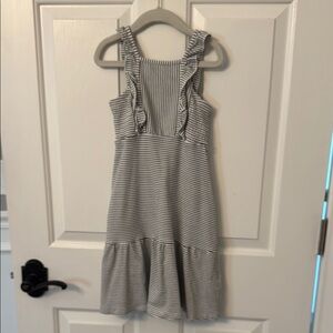 Chic Striped Kids Dress with Ruffle Straps